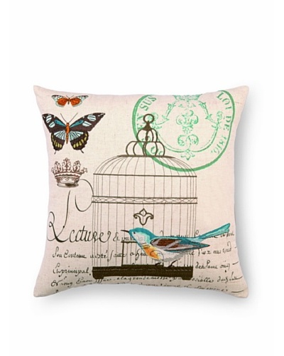 Peking Handicraft Lecture Pillow with Blue Bird