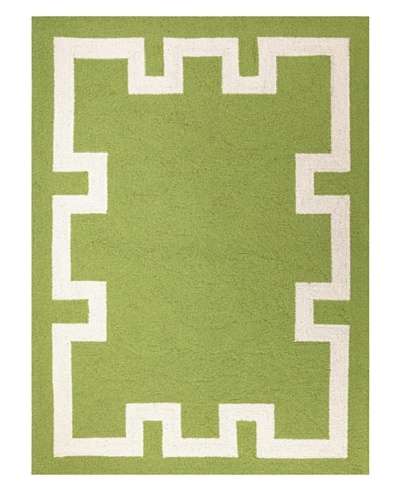 Peking Handicraft Simple Greek Key Rug, Green, 2' 10 x 3' 11