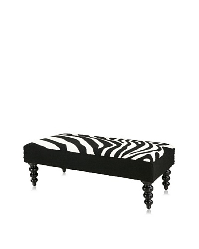Peking Handicraft Zebra Bench, Black/ White