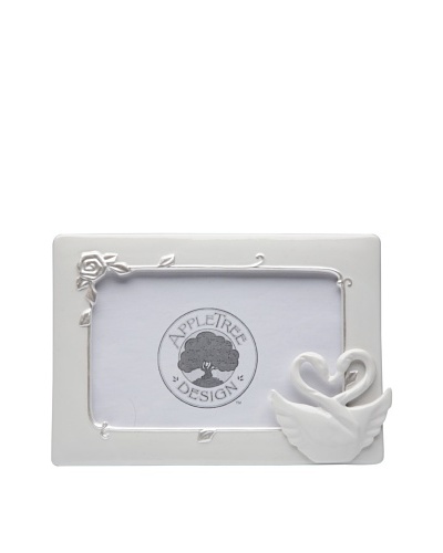 Perfect Wedding Swan Couple Porcelain Frame, 3 x 5