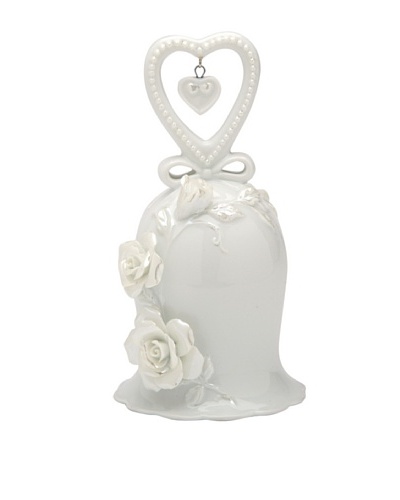 Perfect Wedding Rose & Heart Porcelain Bell