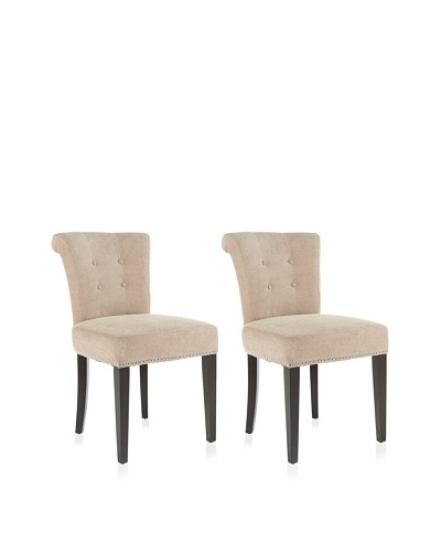 Safavieh Mercer Collection Set of 2 Sinclaire Side Chairs, Beige