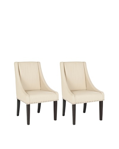 Safavieh Mercer Collection Set of 2 Britannia Side Chairs, Cream