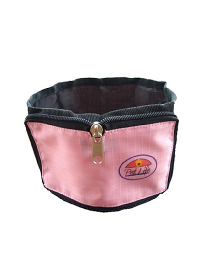 Pet Life Wallet Travel Pet Bowl, Pink