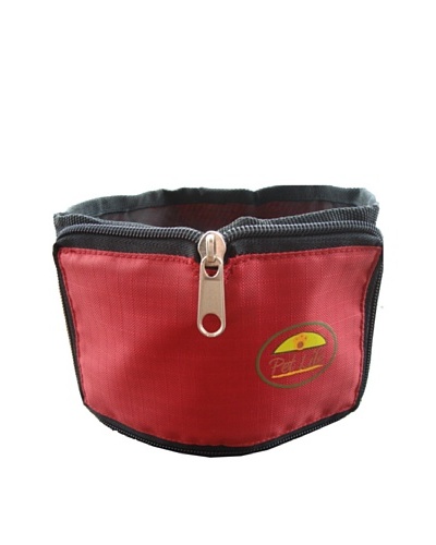 Pet Life Wallet Travel Pet Bowl, Red