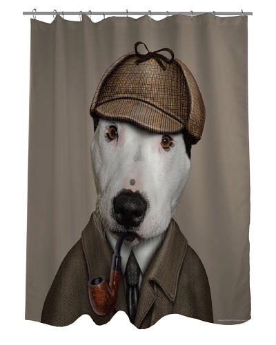 Pets Rock Detective Shower Curtain