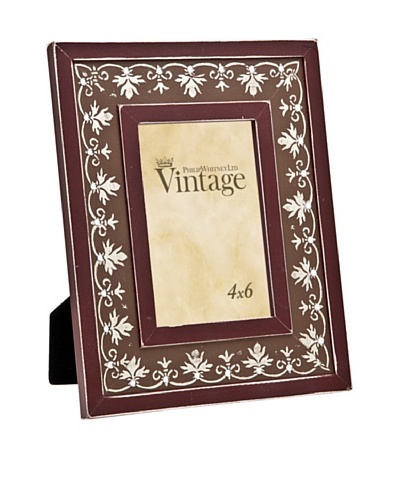 Philip Whitney Merlot/Silver Leaf & Diamond 4″x6″ Frame