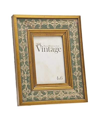 Philip Whitney Vintage Green/Gold 4″x6″ Frame