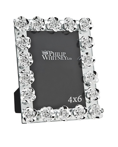 Philip Whitney Silver Rose Mirror 4″x6″ Frame