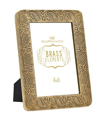 Philip Whitney Brass Paisley 4″x6″ Frame