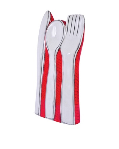 Phillips Collection Fork Spoon Knife Sculpture, Red/White