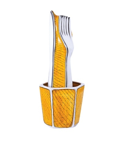 Phillips Collection Fork Spoon Knife Sculpture, Yellow/White