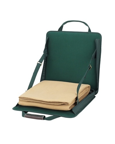 Picnic At Ascot Stadium Seat Green with Tan Blanket