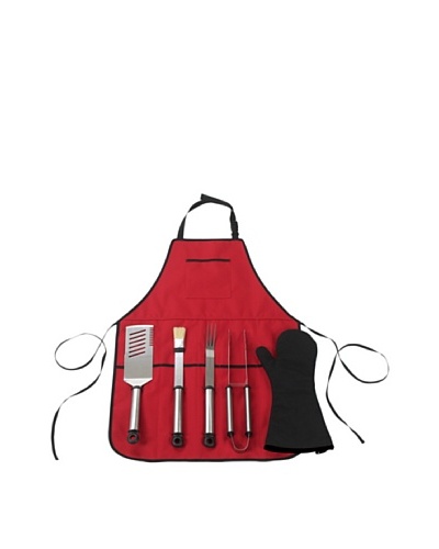 Picnic at Ascot B.B.Q-Chef's Barbecue Apron and Tools [Red]