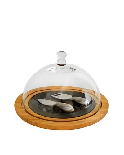 Picnic at Ascot Provence Bamboo & Slate Cheese Board with Glass Dome