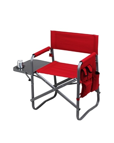 Folding Directors Chair With Table & Organizer, Red