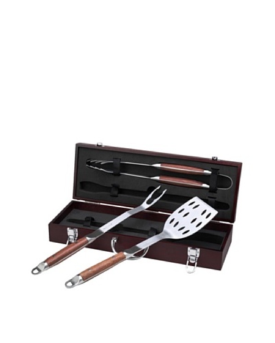 Picnic at Ascot BBQ Tool Set, Wood Box