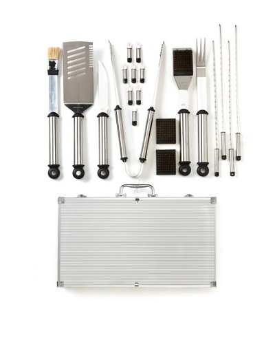 Picnic at Ascot 20-Piece BBQ Master Grill Tool Set, Chrome/Steel