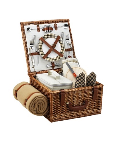 Picnic at Ascot London Plaid Cheshire Basket for 2 with Blanket