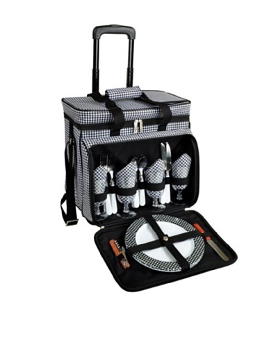 Picnic at Ascot Picnic Cooler for 4 with Wheels, Houndstooth