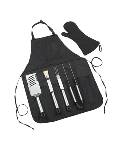 Picnic at Ascot B.B.Q-Chef’s Barbecue Apron and Tools [Black]