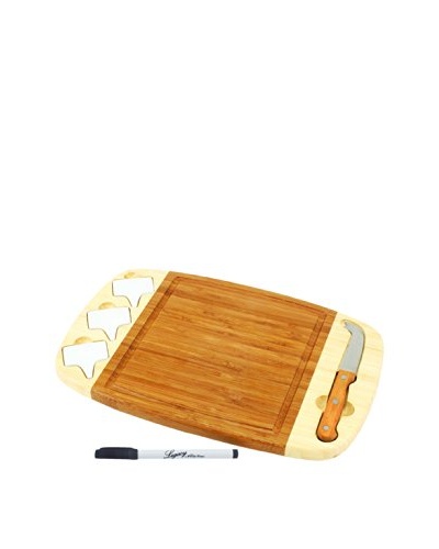 Picnic Time Delio Bamboo 14 Cheese Board/Tool Set, Natural Wood