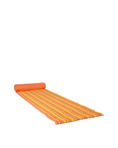 Picnic Time Soleil Beach Mat & Pillow [Orange Stripes]