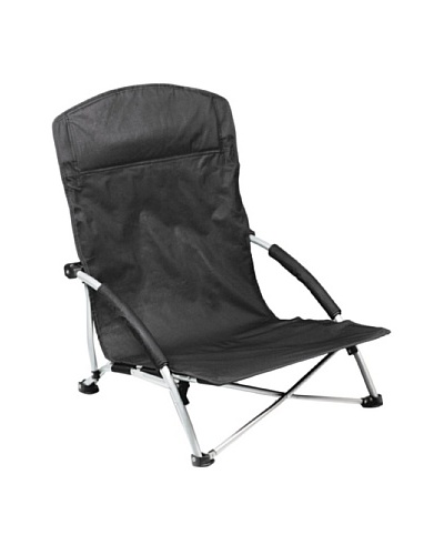 Picnic Time Tranquility Portable Folding Beach Chair, Black