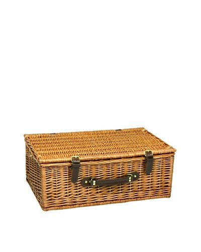 Picnic Time Newbury Willow Picnic Basket with Deluxe Service for Four