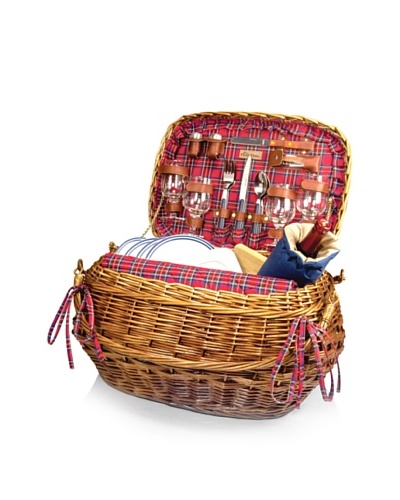 Picnic Time Highlander Picnic Basket with Service for 4