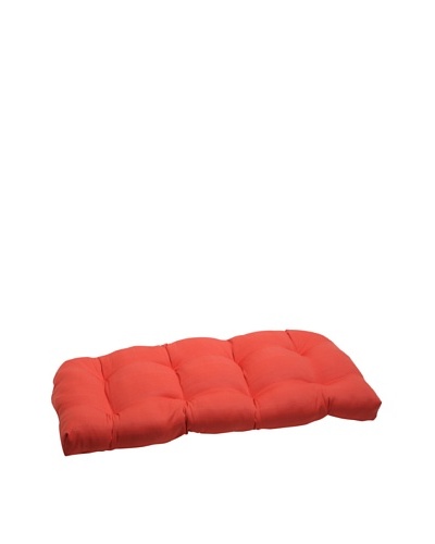 Pillow Perfect Outdoor Forsyth Coral Wicker Loveseat Cushion, Orange