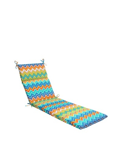 Pillow Perfect Outdoor Zig Zag Chaise Lounge Cushion, Orangeaide