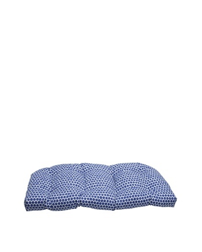 Pillow Perfect Outdoor Seeing Spots Wicker Loveseat Cushion, Navy