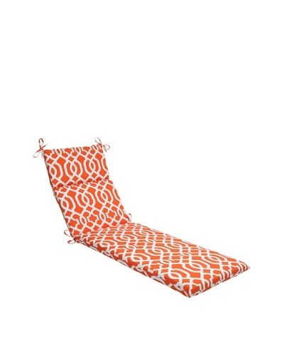 Pillow Perfect Outdoor New Geo Chaise Lounge Cushion, Orange