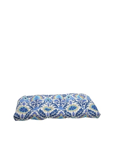 Pillow Perfect Outdoor Santa Maria Wicker Loveseat Cushion, Azure