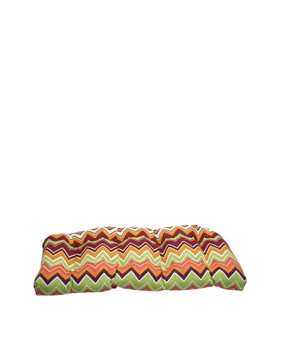 Pillow Perfect Outdoor Zig Zag Wicker Loveseat Cushion, Raspberry