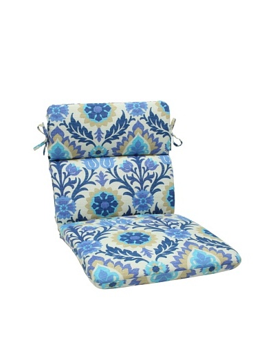 Pillow Perfect Outdoor Santa Maria Rounded Corner Chair Cushion, Azure