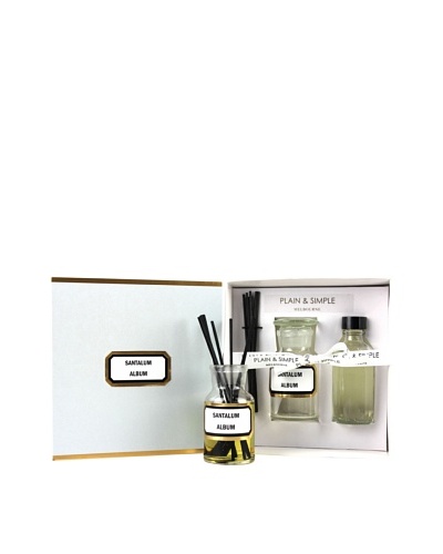 Plain & Simple Vintage Clear Glass Sandalwood Perfumed Diffuser Set
