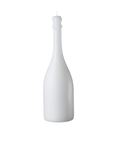 Point a la Ligne Wine Bottle Candle, White