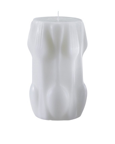 Point a la Ligne “Cutlery” Pillar Candle, White