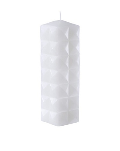 Point a la Ligne “Urban Facet” Pillar Candle, White, Small