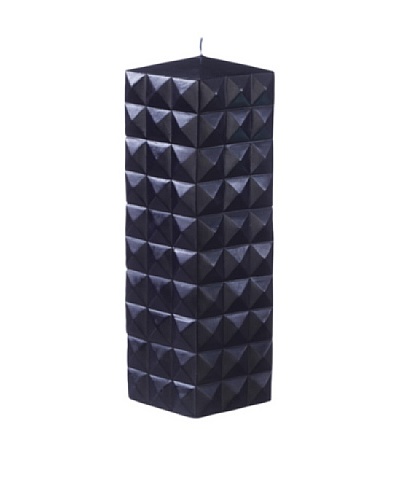 Point a la Ligne Urban Facet Pillar Candle, Black, Large