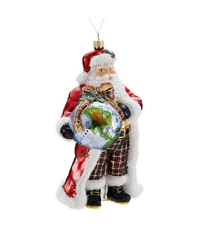 Kurt Adler 7″ Polonaise Santa with Globe Ornament