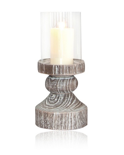 Pomeroy Monticello Mantle Hurricane Small, Ashwood/Clear