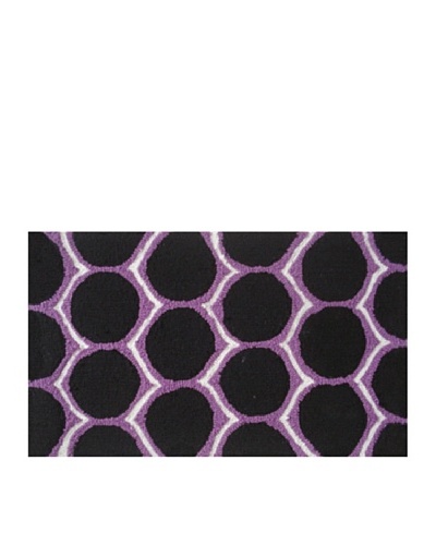 Pop Accents Dotted Rug [Black/White/Purple]