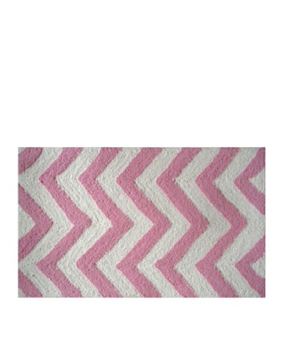 Pop Accents Chevron Rug [Pink/White]