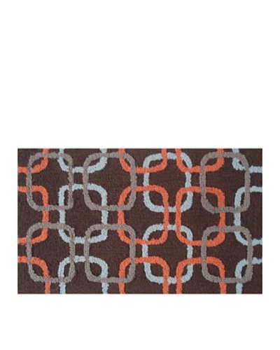 Pop Accents Squared Rug [Sky/Orange/Brown]