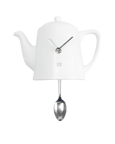 Present Time Quali-Tea Time Spoon Pendulum Resin Wall Clock