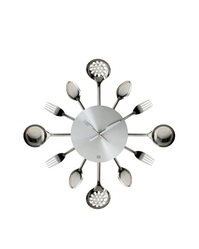 Present Time Silverware Steel Utensils Wall Clock