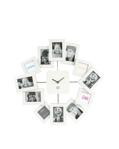 Present Time 12-Photo Family Time Wall Clock